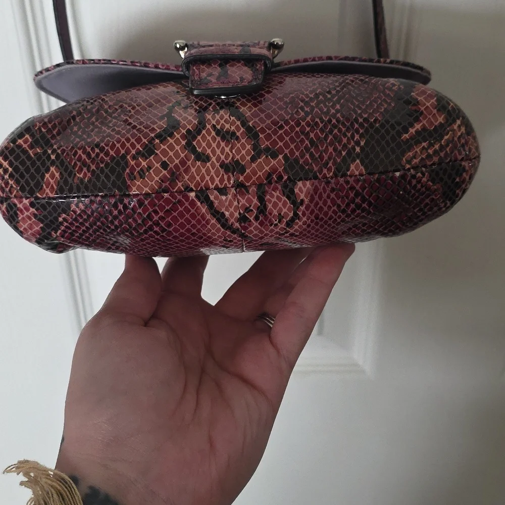 Coach Soho Python Embossed Crossbody/Shoulder Bag in Burgundy Leather - Picture 2 of 12